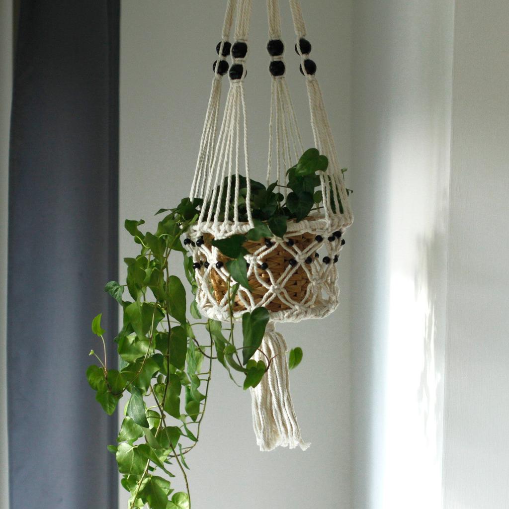 Macrame Plant Pot Holder Beaded