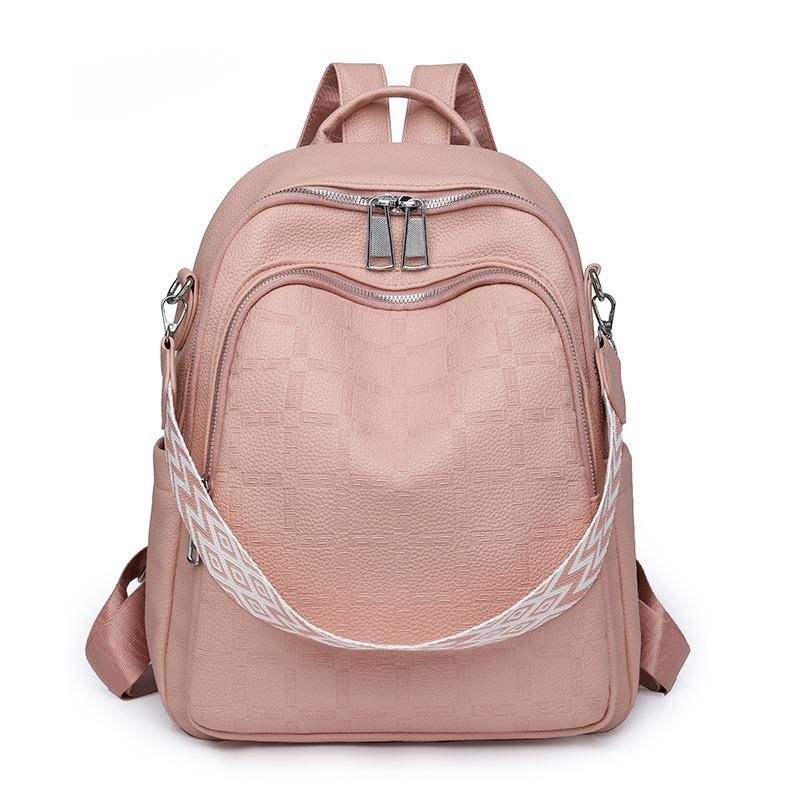 Soft leather bag women's large-capacity new women's backpack is now popular casual bag women