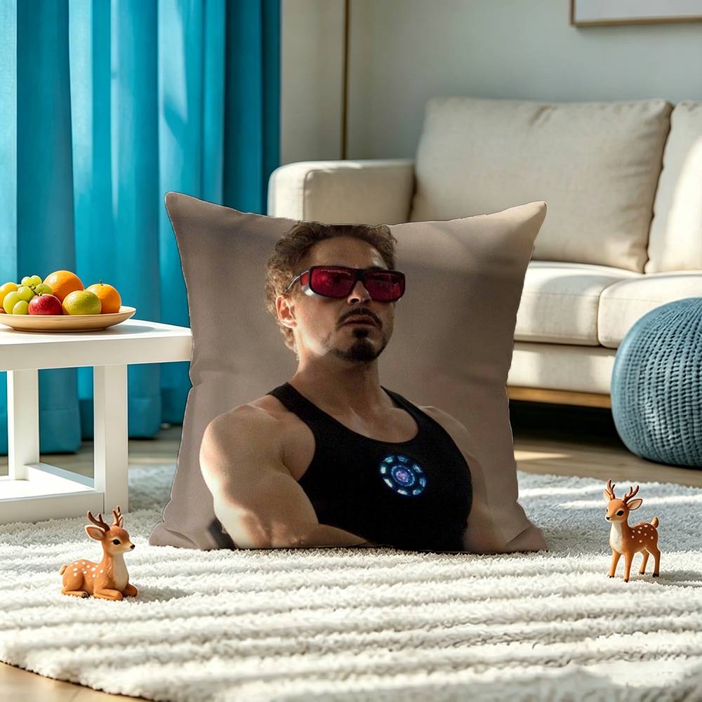 A-Actor R-Robert Downey Jr Pillow Case Square Double-Sided Sofa Cushion Cover Bedroom Bedside Pillow