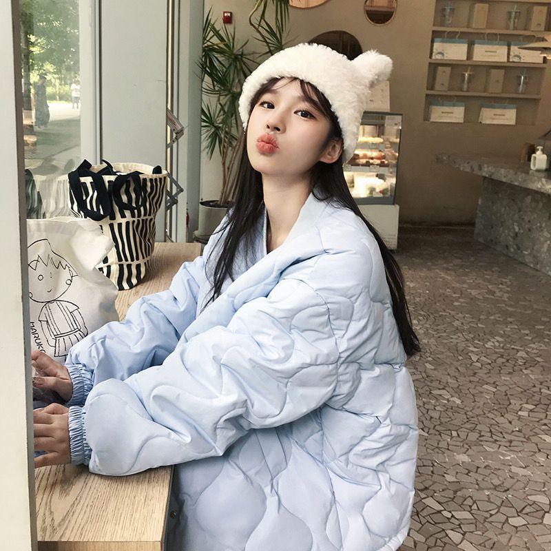 Schaf-Rhombus-Baumwollwattierte Jacke Damen Winter 2024 neue Daunenbaumwolle lose kleine Wattierte Jacke Student Wattierte Jacke