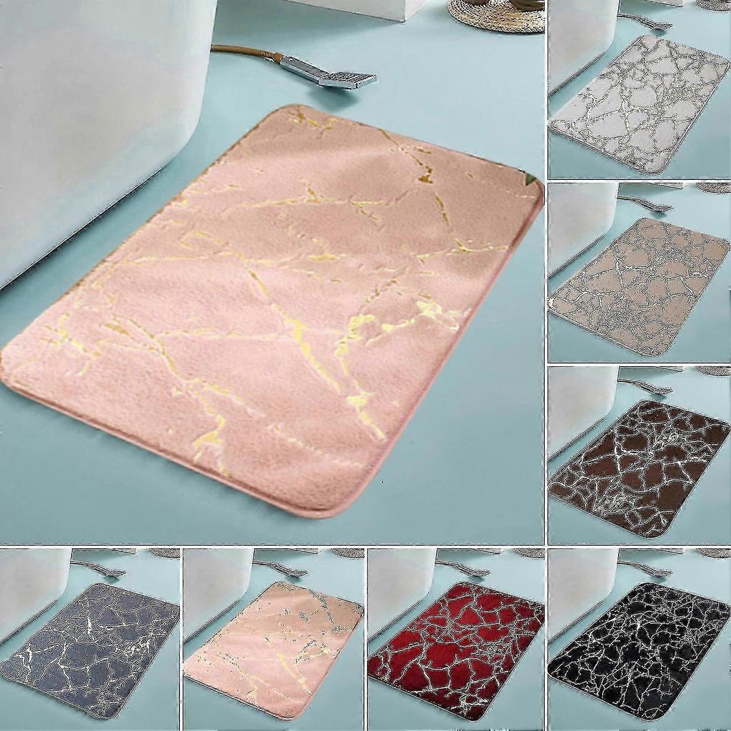 Bath Mat Non-slip Quick Dry Polyester Granite Surface Shower Rug For Home - Ri