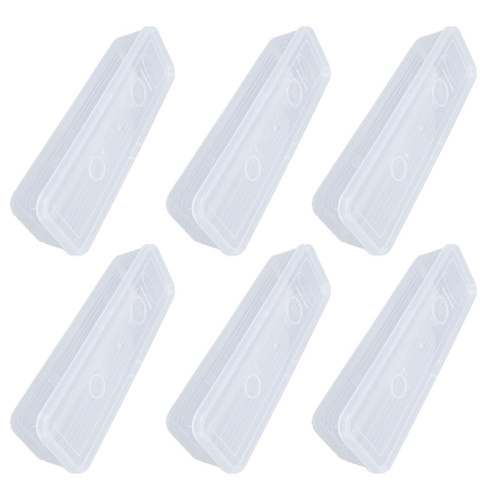 6PCS Rectangular Clear Storage Containers Stackable Refrigerator Organizer Bins for Onions Cilantro Garlic Pasta Eggs