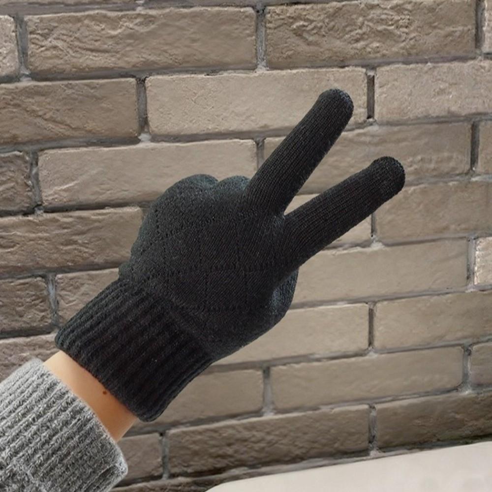 Cold Proof Knitted Gloves Thickened Plush Mittens Fashion Warm Gloves  Women Men
