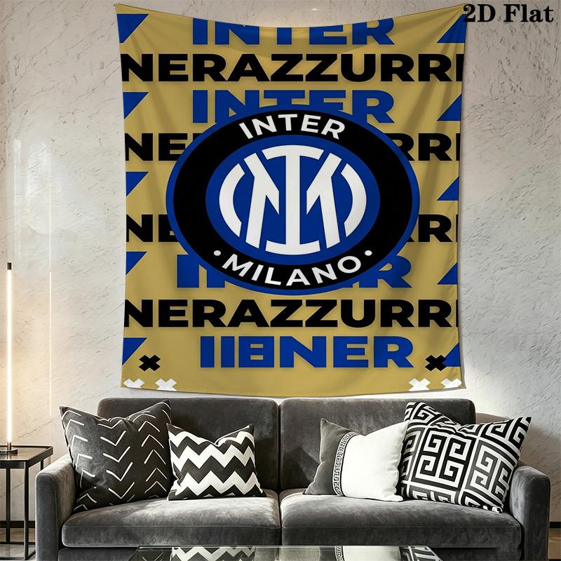 Inter Milan Logo Wallpaper Bedding 1 Duvet Cover 2 Pillowcase Without Core Christmas Birthday Gift Soft And Comfortable