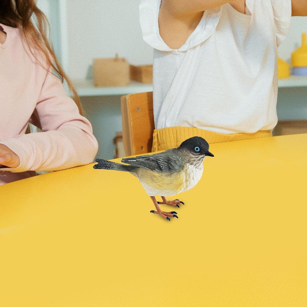 Miniature Birds Decor Animal Sculpture Simulation Bird Figurines Sparrow Figures for Bookshelf Home