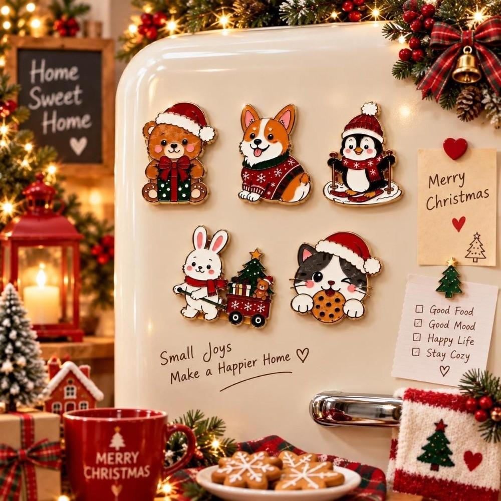 Penguin Home Decoration Bear Animal Magnetic Sticker Festival Puppy Refrigerator Magnets Office