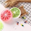 Transparent 7-Day Round Rotating Pill Organizer - Portable Mini Box with Seven Compartments