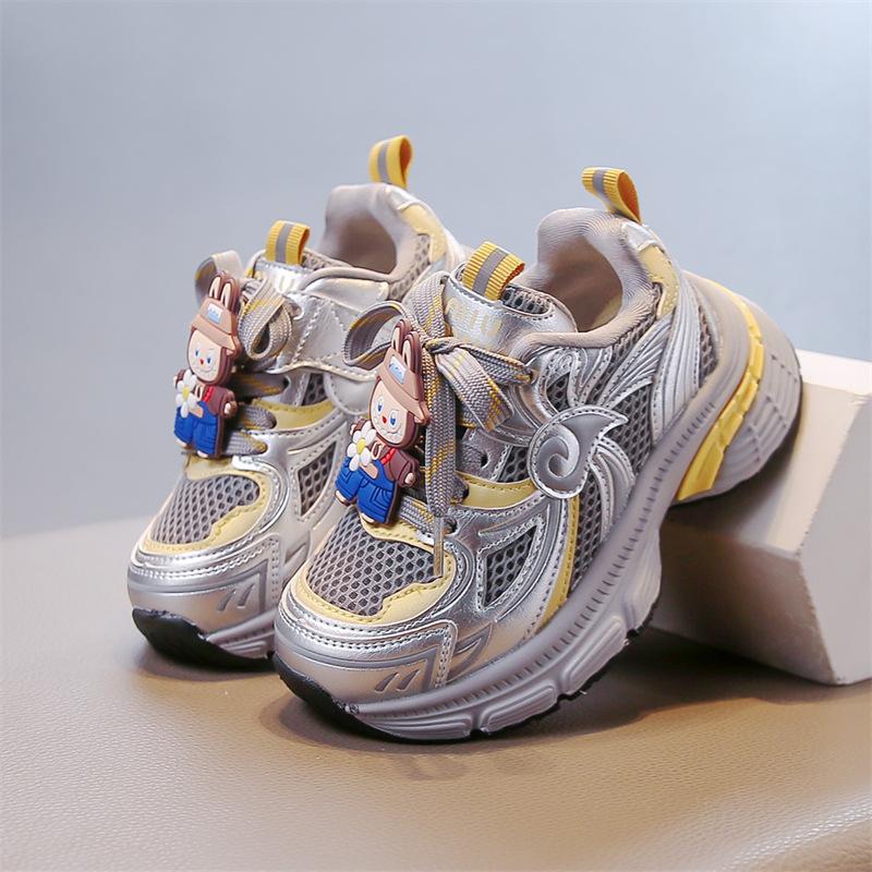 

Детские сетчатые кроссовки для бега Дышащая спортивная обувь Грязеотталкивающая повседневная обувь Нескользящие кроссовки для девочек 26 жёлтый