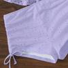 2Pcs/Set Women Sexy High Waist Shell Sling Ruffle Hem Bikini Set Shape Bra Drawstring Swimming