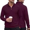 Men's American Twill Texture Half Zip Stand Collar Long Sleeve Pullover Sweatshirt Big & Tall Casual Top