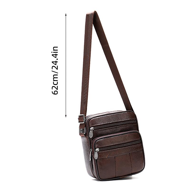 Neue vertikale Umhängetasche aus echtem Leder für Herren, lässige Umhängetasche aus vollnarbigem Leder, verstellbare Business-Umhängetasche aus Leder für Herren