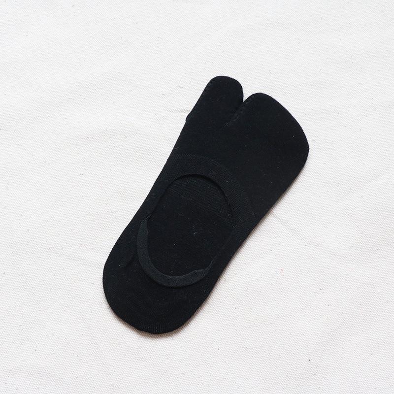 

Women s Two-Toe Cotton Boat Socks - Split-Toe, Low-Cut, Invisible, Summer Thin Style One Size чёрный