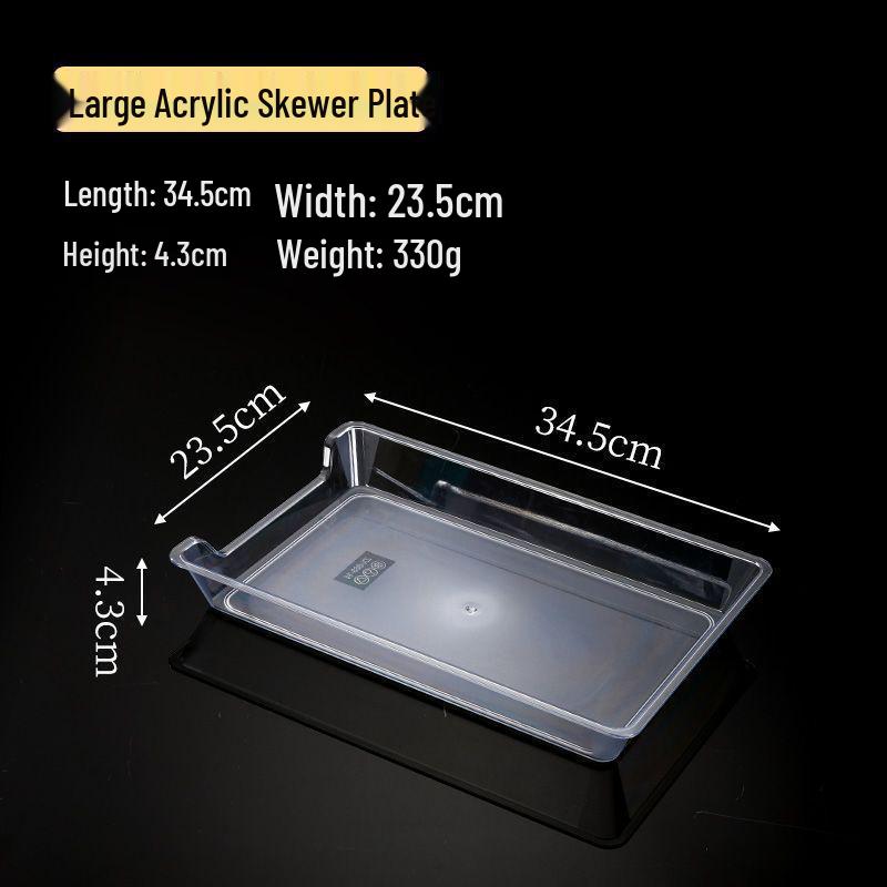 Transparent Acrylic Skewer Plate for Hot Pot & BBQ Restaurant Display