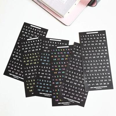 1 ks Roztomilé Kreslené Detské Písmo Č. 1~31 Číselné Nálepky Kalendár Plánovač Scrapbooking Denník Mesačný Deň Denný Časový Štítok Dekorácia