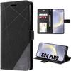 Case for Samsung Galaxy S24 Plus - Synthetic Leather Protection - Black - Magnetic - Semi-Rigid - Unisex