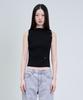 Deoaeteus Paper Cotton Layered Button Top_Black