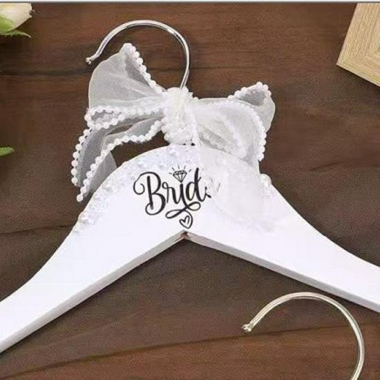 Wedding Pearl Bow Bride & Groom Hanger