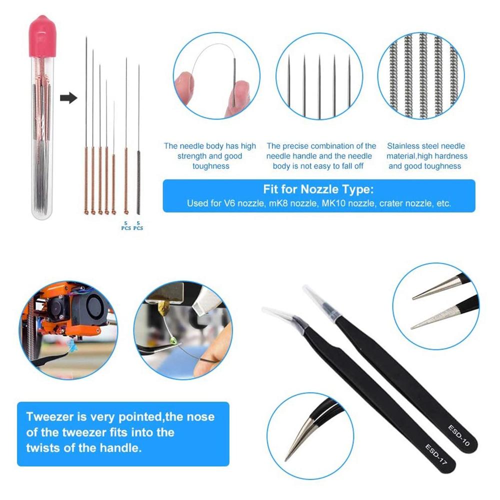 A20F-35 Pcs 3D Printer Tool Kit Debur Tool Cleaning And Removal Tool For 3D Printing Model Removing, Cleaning, Finishing