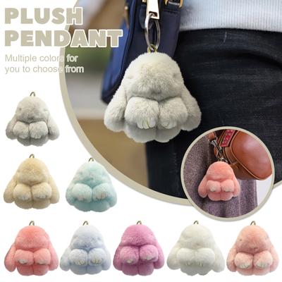 Handmade Soft Bunny Pompom Charmss, Fluffys Bunny Keychain, Faux  Furs Keyring Pendant For Girls