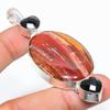 Rainbow Jasper, Spinel Gemstone 925 Sterling Silver Jewelry Pendant 3.15" SU-6875