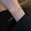 Women Gold Four Leaf Clover Bracelet Adjustable Delicate Bangle Wedding Party Jewelry Gift