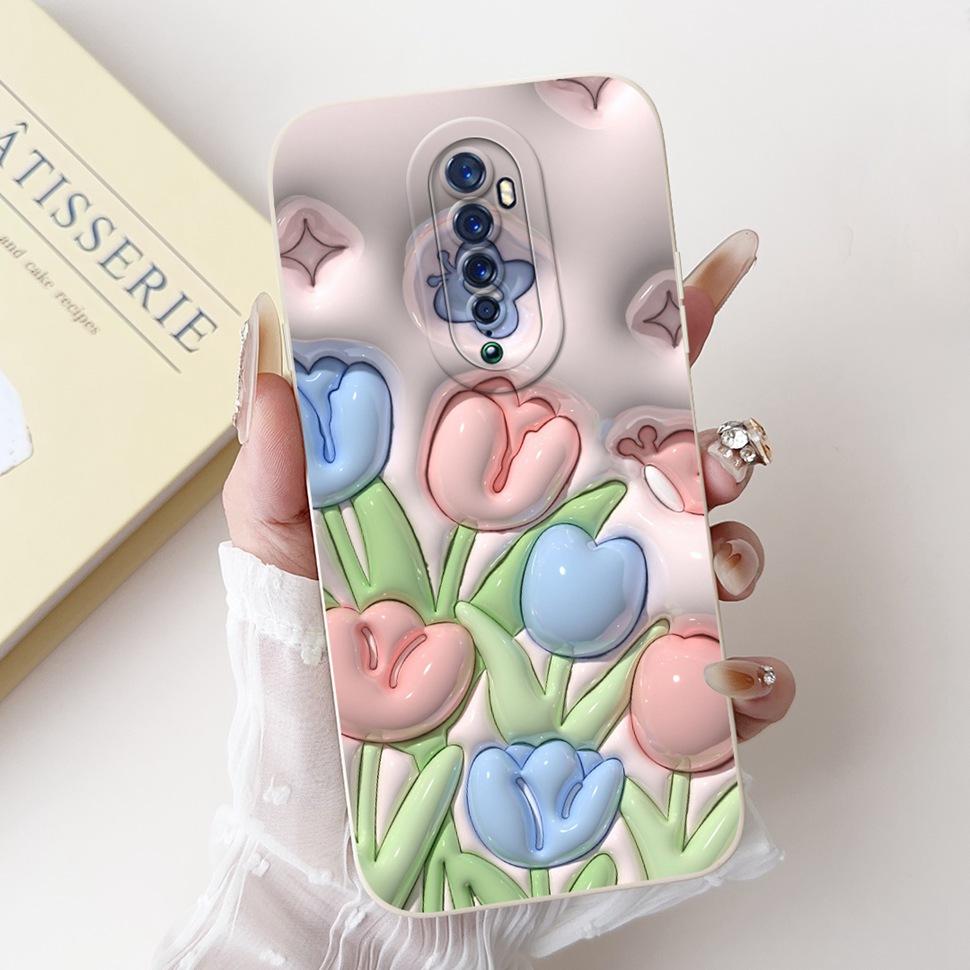 For Oppo Reno 2 2F Case Cute Rabbit Painted Cover Soft Silicone TPU Phone Cases For Oppo Reno2 F Reno 2F Back Cover Funda