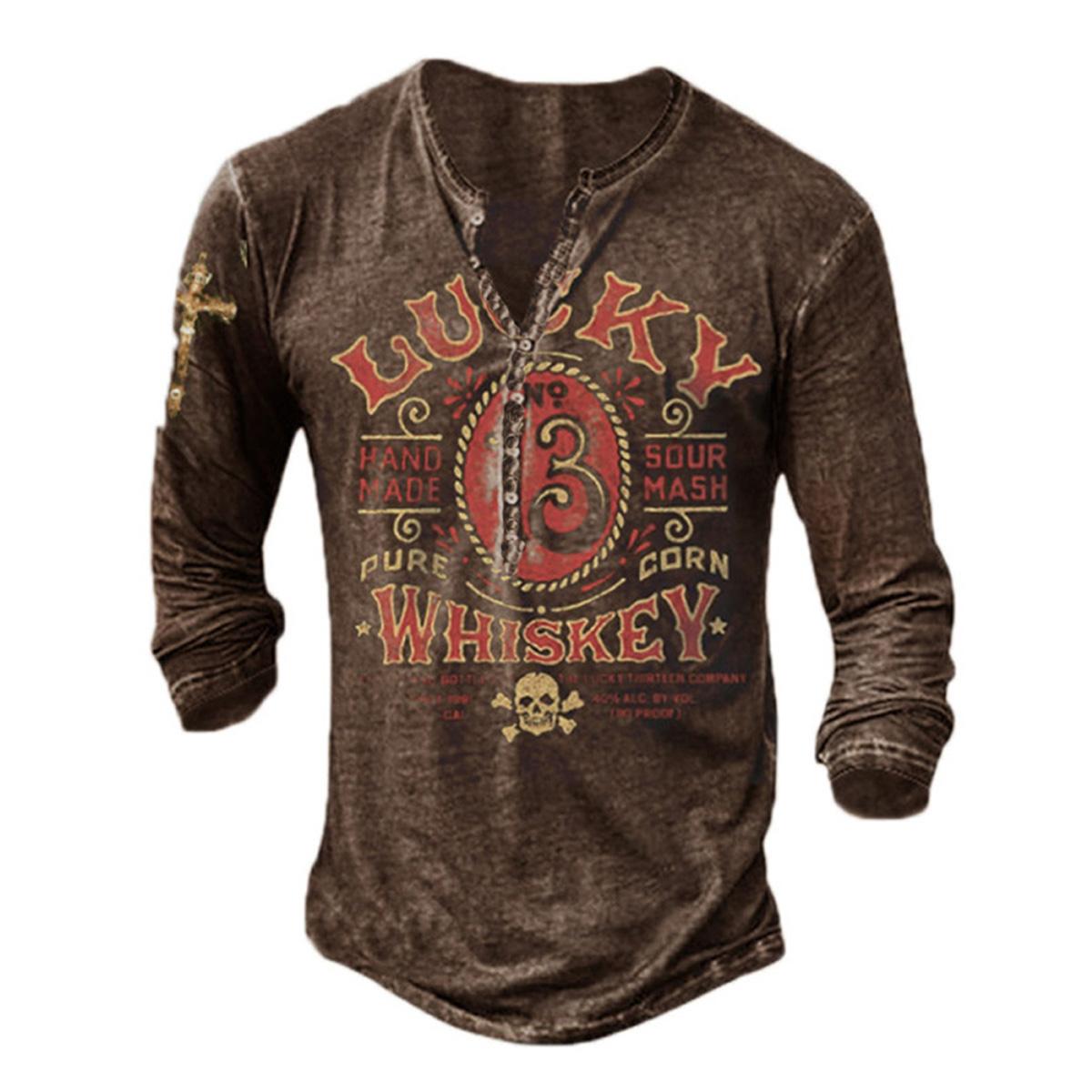 

Мужская модная футболка с длинным рукавом в стиле панк, весенне-осенние повседневные винтажные футболки L