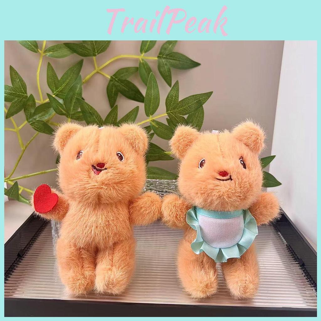 Bear Yellow Cuddly Plush Doll Keychain Cute Animal Plushie Adorable Bag Accessory