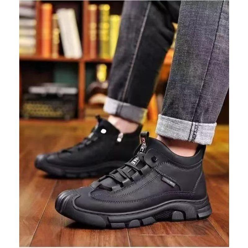Men‘s Shoes Winter Cotton Thickened High-Top Snow Boots Warm Versatile Outdoor Father.