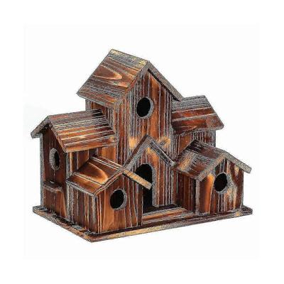 Vogelhaus, Vogelhaus Für Draußen, Holz-Vogelhäuser Zum Aufhängen Draußen, 6-Loch Handgefertigt Natürlich