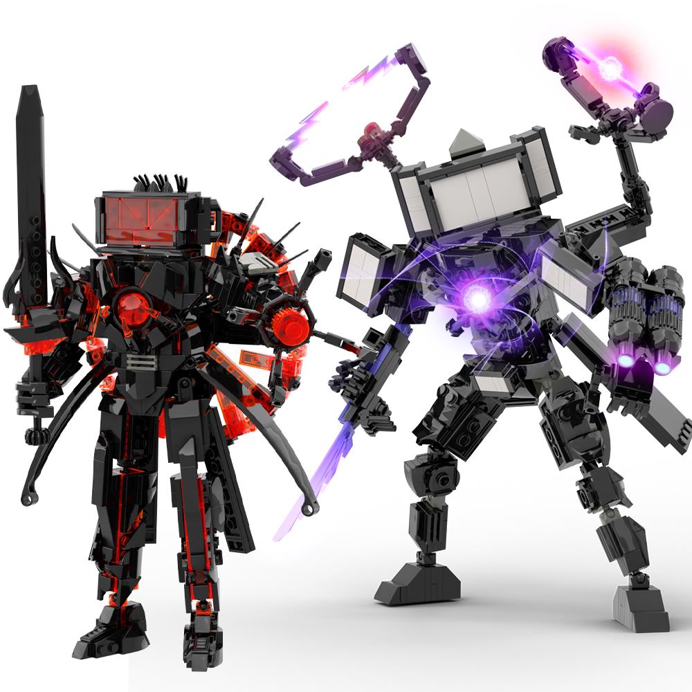 2026 Skibidis Figur Toilette Riesen Speakerman TVman Bausteine, Titan Mecha MOC Steine Spielzeug für Fans Kinder Weihnachten Geburtstag Geschenk