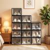 Stackable Shoe Storage Box,Storage Box,Modular Shoe Rack,Bookshelf,Toy Organizer,Wardrobe,Bathroom Cabinet(only with 12Pcs Storage Box)