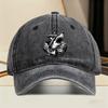 Shark Anchor Graphic Washed Baseball Cap Unisex Vintage Outdoor Streetwear Adjustable Hat