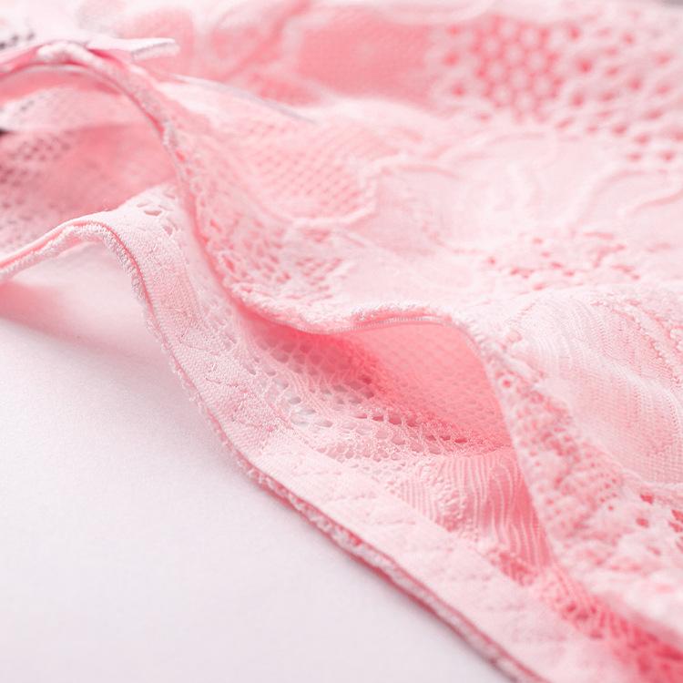 3pcs/lot Women's Sexy Hollow Lace Low Waist Triangle Panties Ruffle Edge Bow Underpants