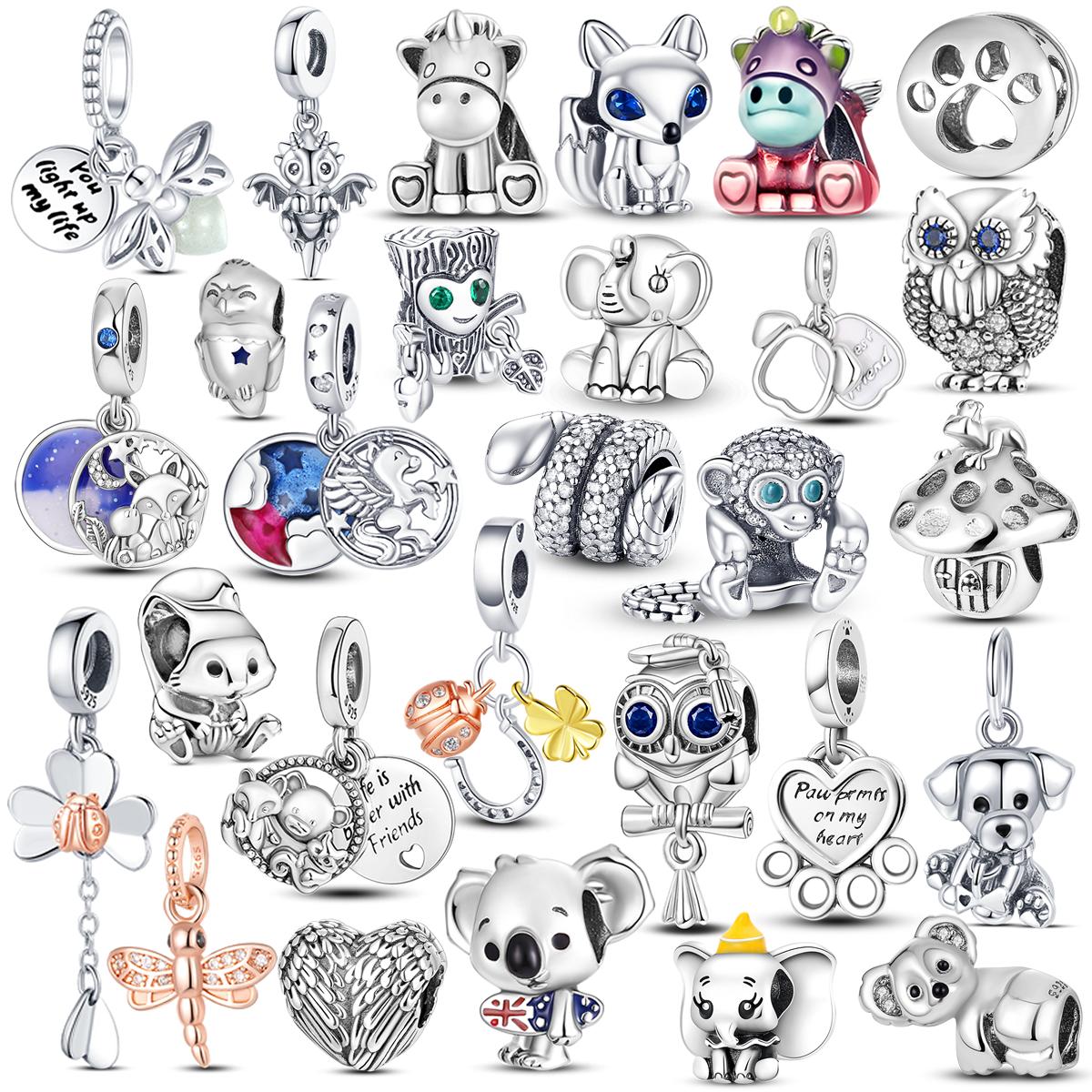 

Коллекция животных Dangle 925 Стерлинговое серебро Pave Monkey Charm Бусины подходят Оригинальный модный браслет DIY Серебро 925 пробы Изготовление ювелирных изделий