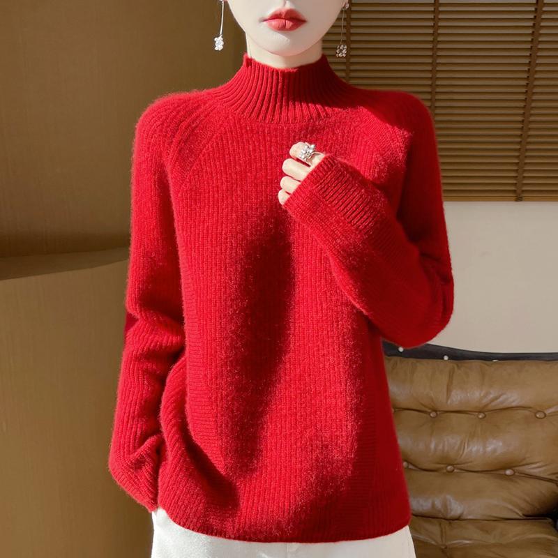 Women Sweater 100% Wool MODERN NEW SAGA Turtleneck Knit Pullover Thick Winter Jumpers Female Knit Tops