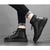 Men's Boots, High Top Casual Shoes, Casual Leather Boots