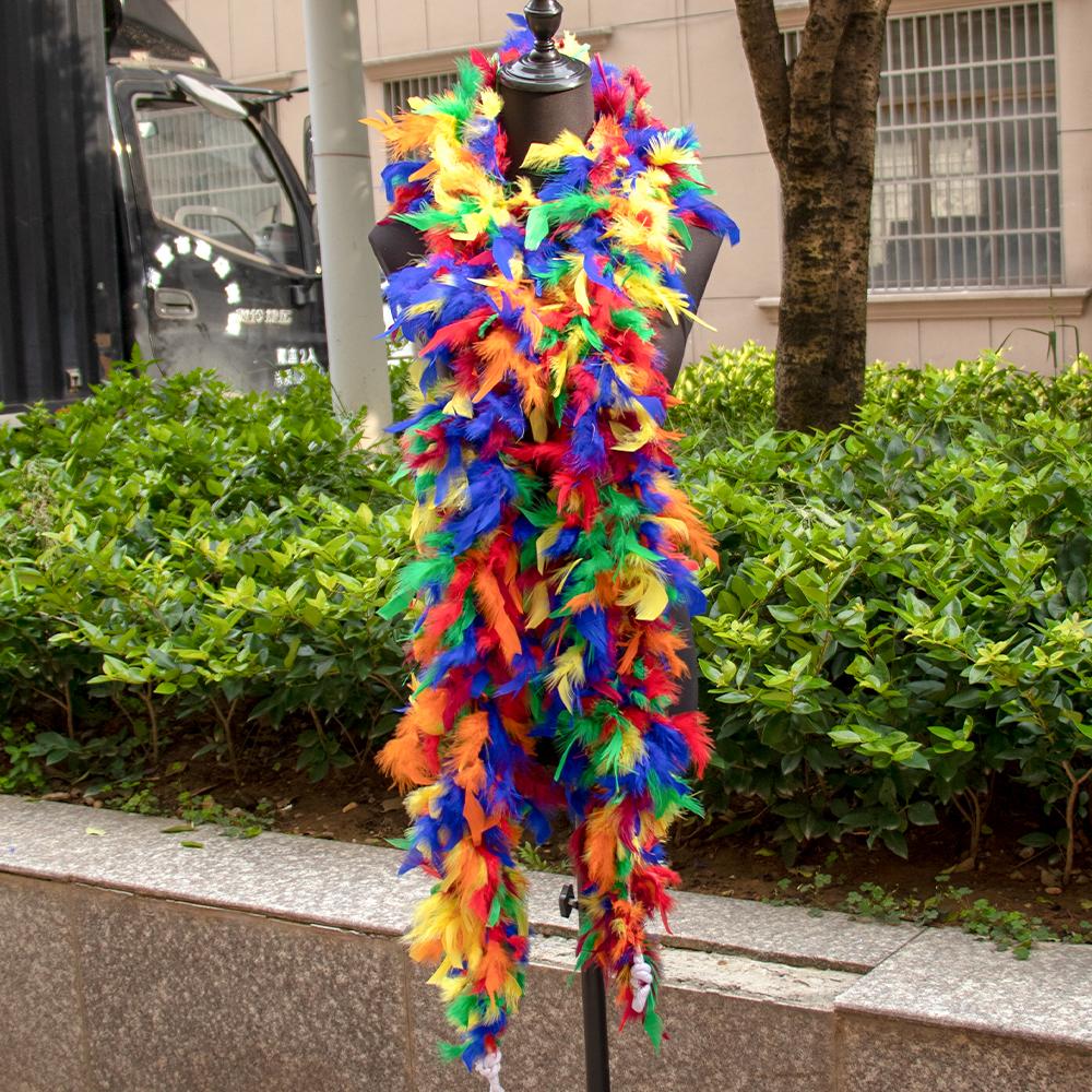 2M Turkiet Maraboufjädrar Boa 38g-90g Färgad Plumas Klänning Sjal DIY Hantverk Bröllopsscarf Dekor Sömnad Kostymdekorationer Tillbehör