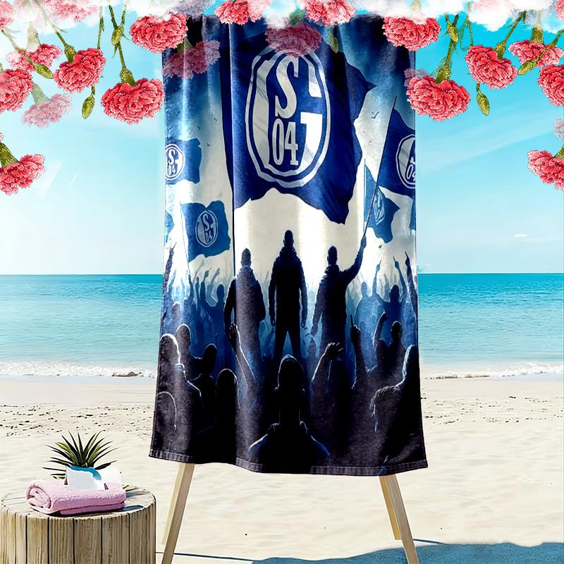 FC Schalke 04 Print Strandlaken, Groot Zacht Sneldrogend Handdoek voor Strand Camping Zwemmen