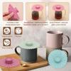 Sonnenblumen Silikon Becherabdeckungen Tassen Deckel Mehrfarbig Universal Staubdicht Wiederverwendbar Hitzebeständig Tassen Deckel für Zuhause Büro Kaffee Tee Milch Getränke Tassen