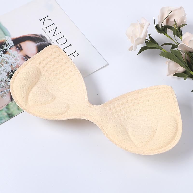 4cm Latex Breast Pads U-Shaped Underwear Vest with Sponge Inserts - Breathable Women's Bra