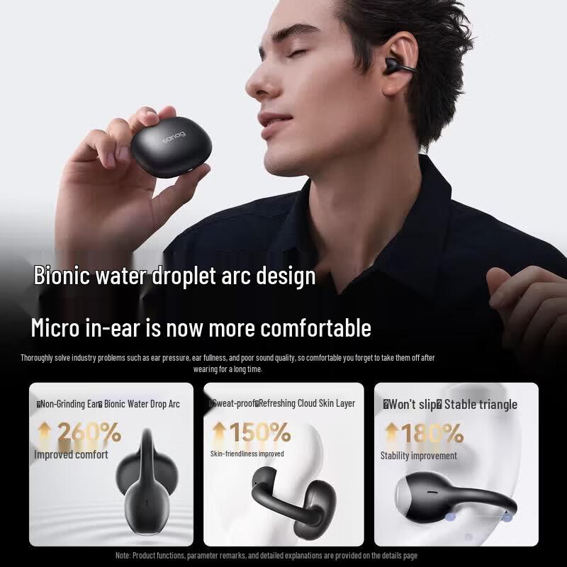 Sennu F30 Open-Ear Clip AI Bluetooth Headphones