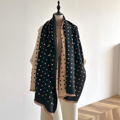 Winter Damen Schal Luxus Design Doppelseitig Kaschmir-Gefühl Schal Warmer Schal Schal