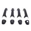 Exterior Door Handle Covers, Black Plastic Trim Set with Attached Adhesive Strips and Separate Sections for Different Handle Positions