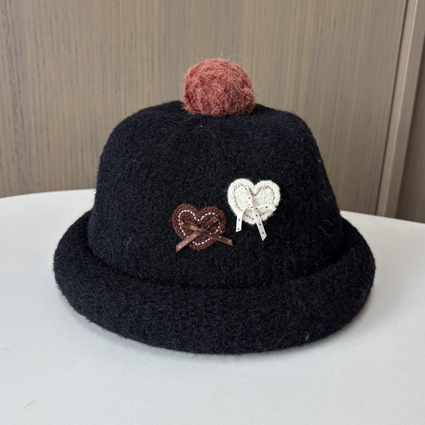 Seasonal Knitted Crimped Basin Hat Women S Casual Versatile Plush Bucket Hat Outdoor Warm Hat Knitted Hat One size чёрный