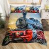 Set Copripiumino Treno Cartone Animato Treno Nero Set Biancheria da Letto Ragazzi Adolescenti Uomini Camera da Letto Singolo Doppio Copripiumino Decorazione Copripiumini