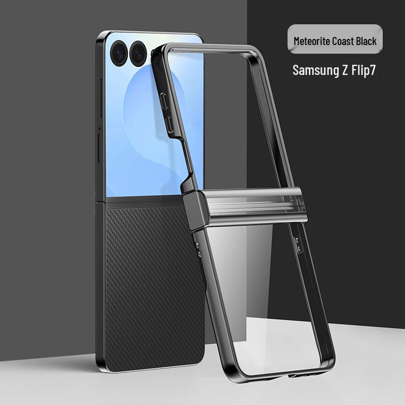 Samsung Z Flip Ultra-Thin Transparent Electroplated Drop-Proof Case Set for Models 7/6/5/4/3