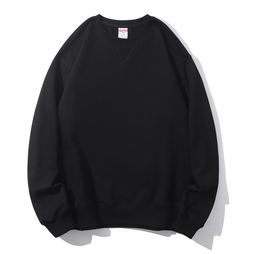 JR Zhenweisi Men's Purple Round Neck Long Sleeve Sweatshirt: Early Autumn Cotton-Feel, Loose Fit, Unisex Style