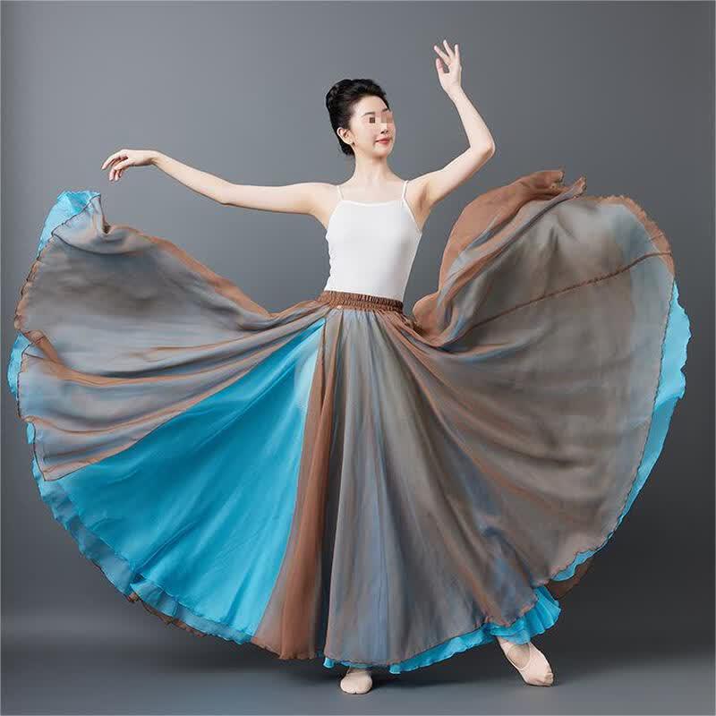 Chinese Style 900-Degree Double-Layer Dance Skirt 2XL