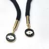 Gold Bell Devil's Eye Enamel Pendant Rope End Buckle
